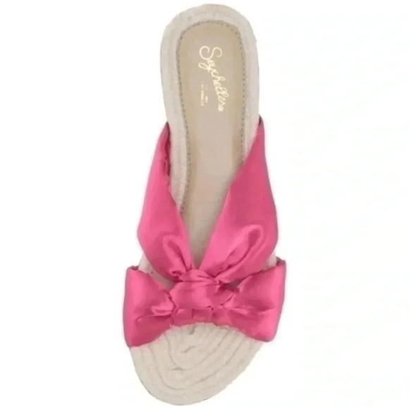 🍁 Seychelles satin slide sandals Fuchsia 7.5 - Picture 1 of 4